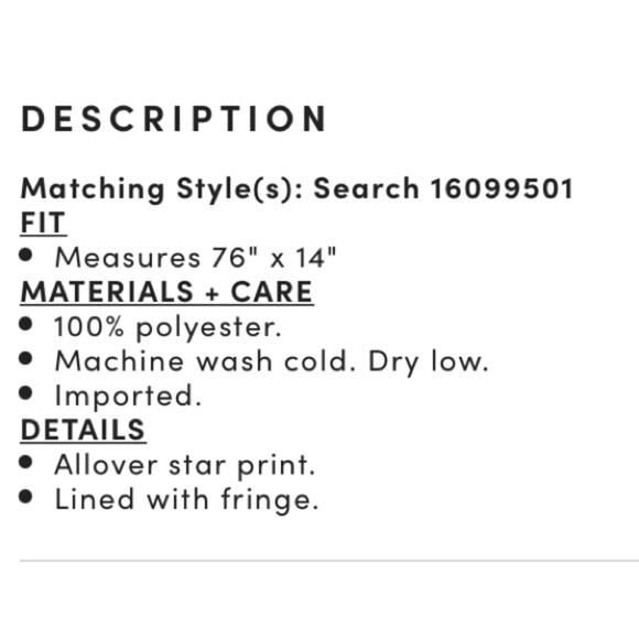 Torrid Black ALLOVER STAR OBLONG SCARF - Picture 8 of 10